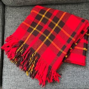 Vintage red, plaid throw